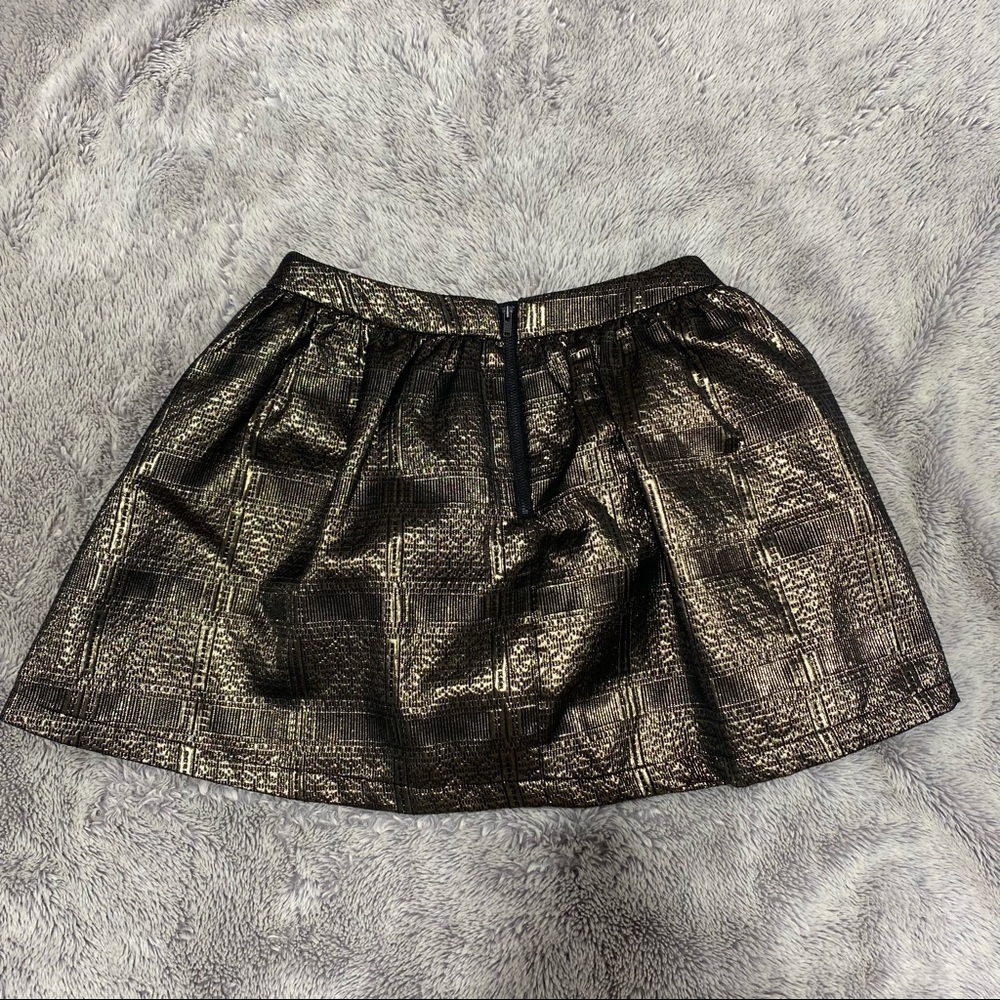 Topshop Gold Metallic Flippy Mini Skirt